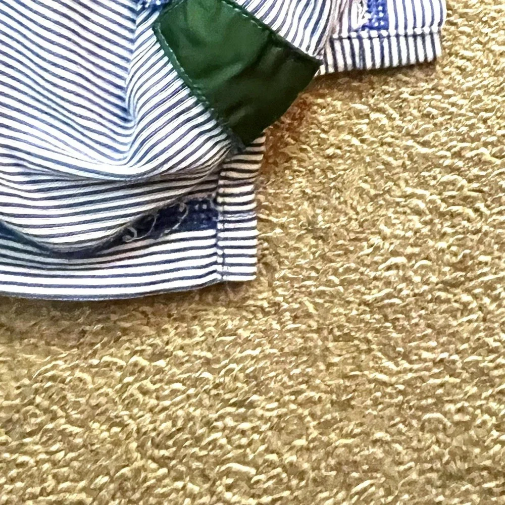 Ralph Lauren Pro Fit Mens Blue White Striped Wicking Performance Polo Shirt L